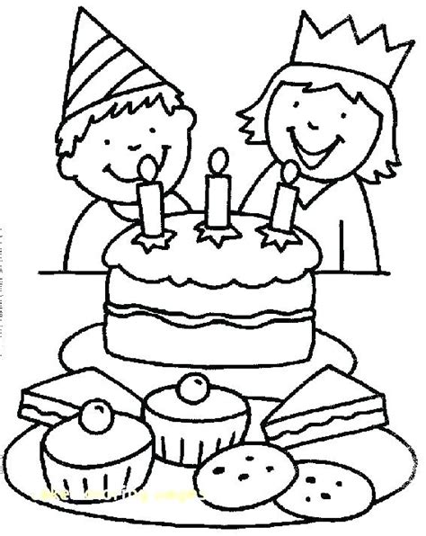 birthday cake coloring page  getcoloringscom  printable