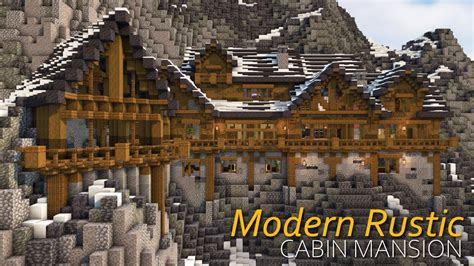 cabin mansion interior minecraft modern rustic mountain house timelapse youtube
