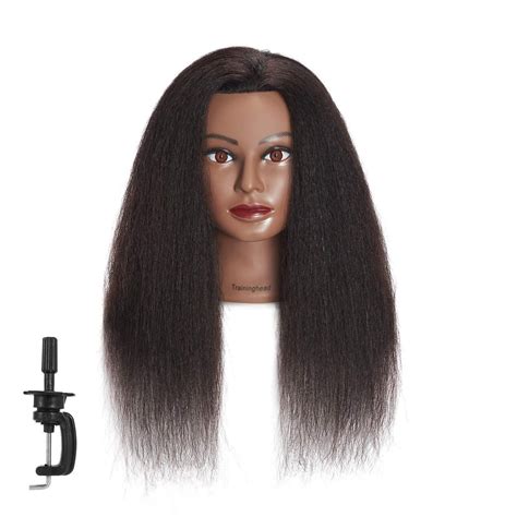 traininghead  real hair afro mannequin head hairdresser training