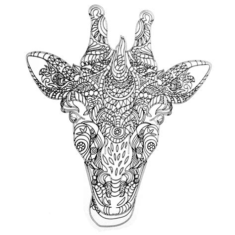 giraffe coloring pages  adults thousand    printable