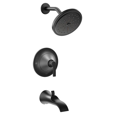 moen doux posi temp  handle tub  shower faucet trim kit  matte black valve  included