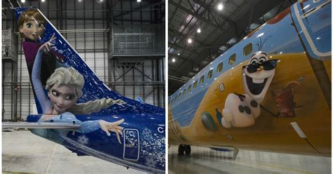 There S Now A Frozen Themed Airplane Featuring Anna And Elsa