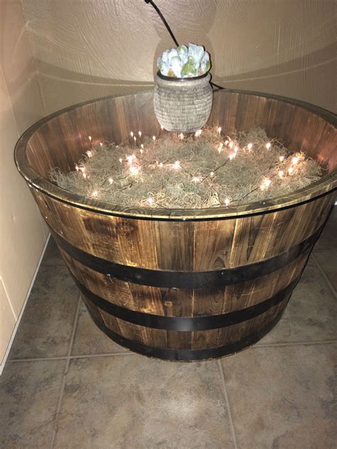 whiskey barrel table can i do this w plexiglass outdoors wine barrel