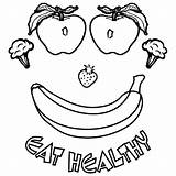 Healthy Coloring Food Pages Kids Foods Eating Body Nutrition Eat Drawing Printable Smiling Heart Health Color Parts Clipart Print Good sketch template