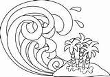 Tsunami Coloring Pages Getdrawings Clipart sketch template