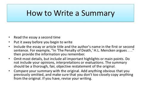write  summary   article