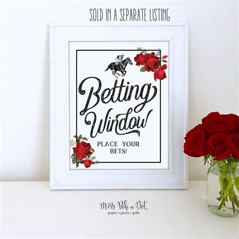 horse race betting cards editable printable file bet etsy