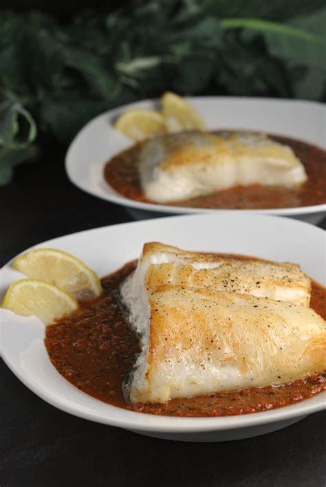 Pan Roasted Chilean Sea Bass With Red Pepper Sauce