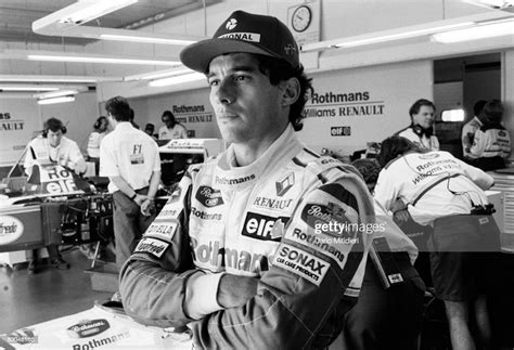 Brazilian Formula 1 Race Car Driver Ayrton Senna Watches During A