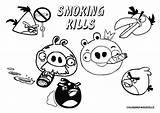 Smoking Coloring Pages Colorings Angry Pigs Printable Birds sketch template