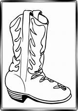 Boot Outline Cowboy Coloring Clipart Cowgirl Pages Clipground Cliparts sketch template