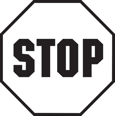 stop sign image black  white