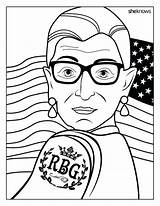 Coloring Pages Book Feminist Bader Ruth Ginsburg History Getcolorings Rbg Notorious Women Month Perfect Idea Ink sketch template