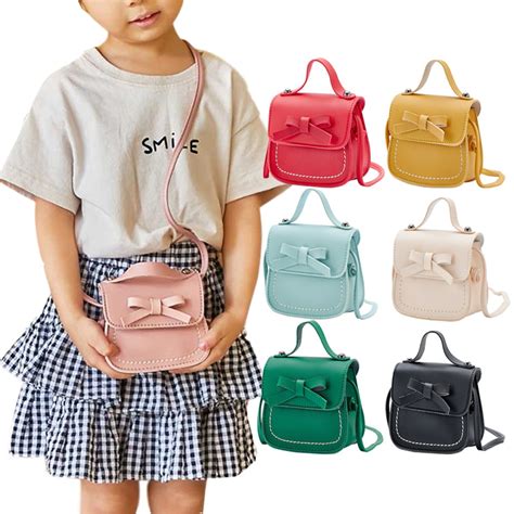mini messenger bag cute bow small crossbody purse children shoulder