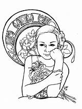 Nouveau Coloring Pages Adults Drawing Inspiration Color Adult Dessin Style Woman Prefer Children Visit Nggallery Justcolor sketch template