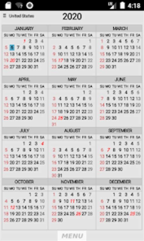 year calendar lntham android tnzyl