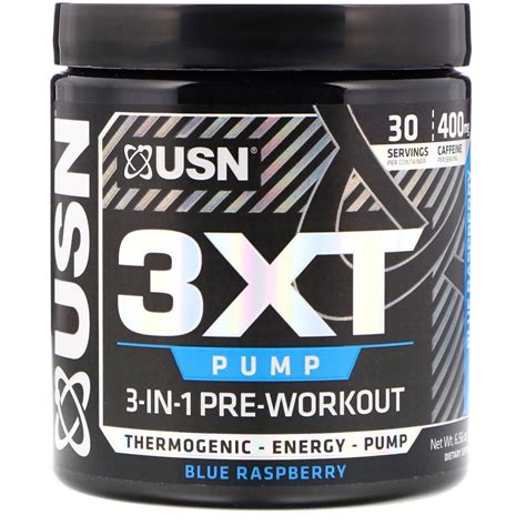 usn xt pump    pre workout blue raspberry  oz   iherb