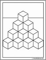 Coloring Cubes Cube Pages Template Shape Many sketch template