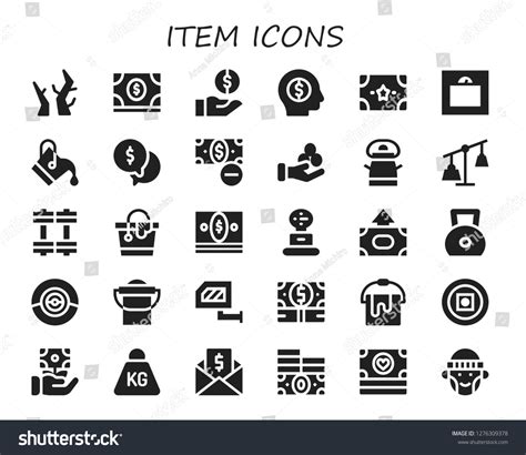 item icon set  filled item stock vector royalty