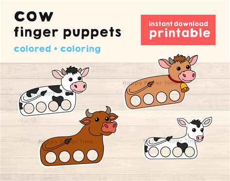 puppet paper craft printable finger puppet kids craft etsy