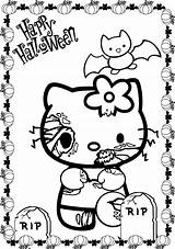 Coloring Pages Halloween Kitty Hello Printable Choose Board Colouring sketch template