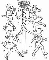 May Coloring Pages Maypole Activity Spring Color Getcolorings sketch template
