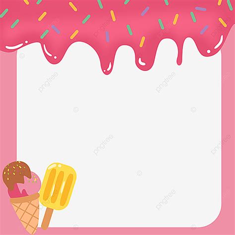 ice cream border png image hand drawn cartoon ice cream decorative