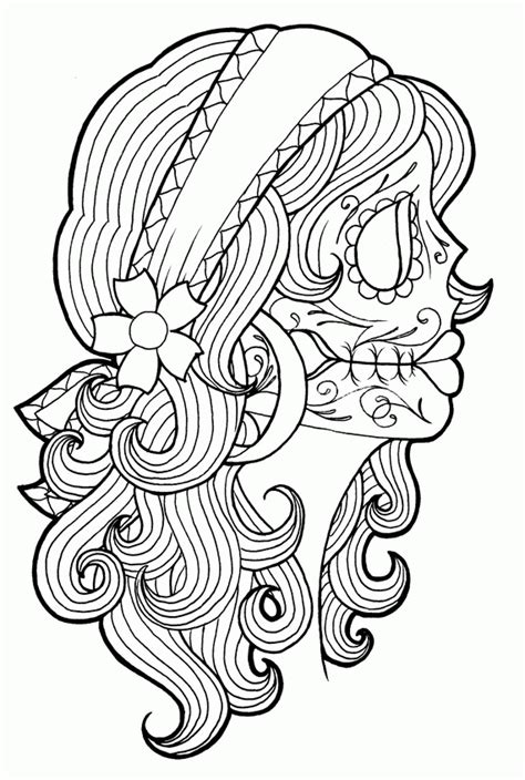 day   dead printables coloring pages   clip art