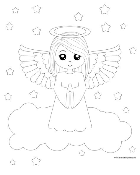 basic angel coloring page page   ages coloring home