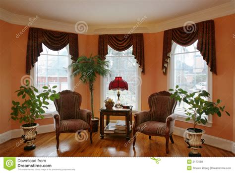 living room  bay window stock photo image