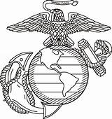 Marine Corps Usmc Logo Drawing Emblem Globe Anchor Eagle Military Getdrawings Tags Dog sketch template
