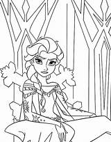 Elsa Coloring Queen Pages Throne Disney Sitting Walt Frozen Her sketch template