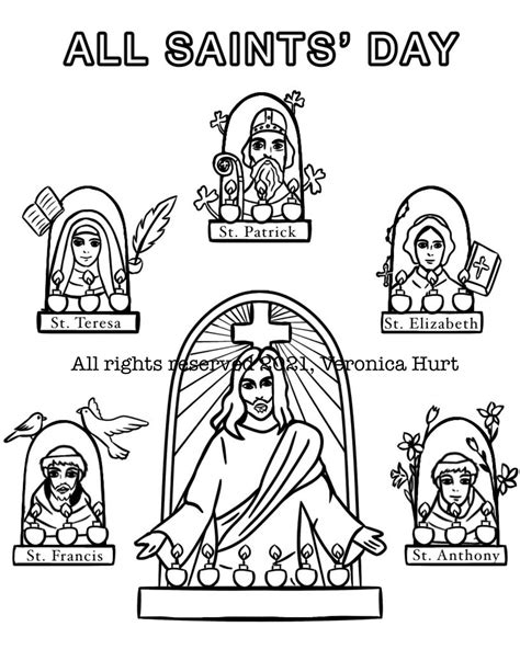 catholic  saints day coloring poster page  kids   adults etsy