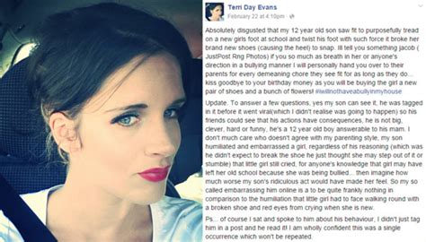 mom attacks son for bullying girl viral facebook post opposing views