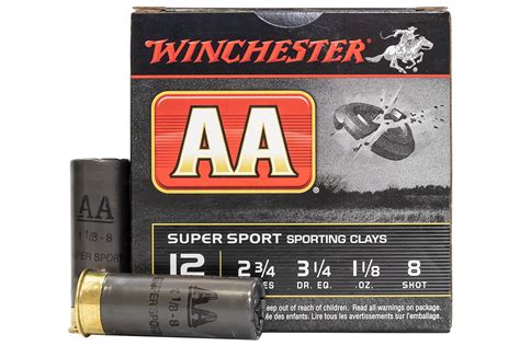 Winchester 12 Gauge 2 3 4 In 1 1 8 Oz 8 Shot Aa Super Sport 25 Box