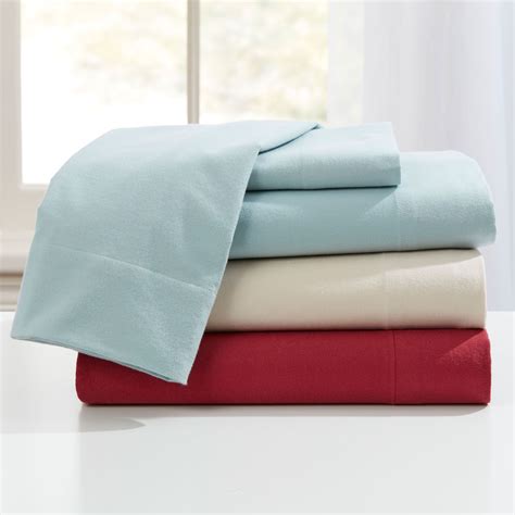 cotton flannel solid sheet set  size sheets brylane home