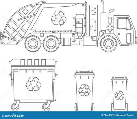 coloring pages garbage truck   types  dumpsters  white