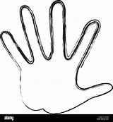 Fingers Hand Five Sketch Palm Icon Vector Show Alamy sketch template