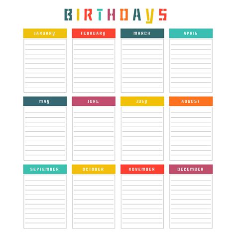 images  office birthday list printable printable birthday