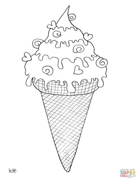 ice cream cone coloring page  printable coloring pages