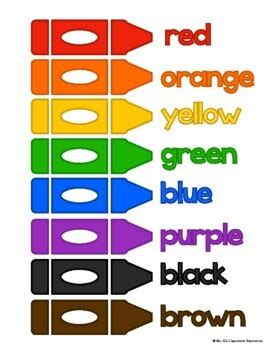 colors  ms ns classroom resources tpt
