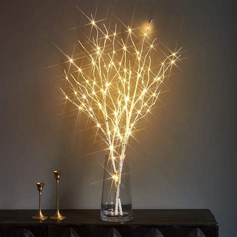 litbloom lighted twig branches  timer battery operated tree branch