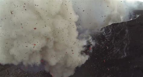 drone captures amazing footage   erupting volcano  blazon drone technology drone