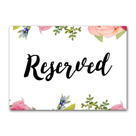 wedding sign pretty floral reserved instant  printable