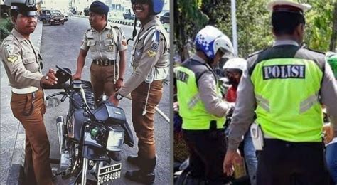 Seragam Polisi Lalu Lintas Jadul Celana Sangat Ketat Netizen Seksi