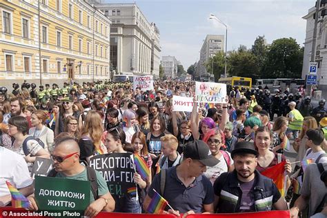 Thousands Attend Gay Pride March In Ukraine S Capital Daily Mail Online