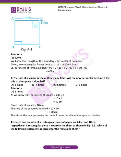 ncert exemplar solutions  class  maths chapter  mensuration access
