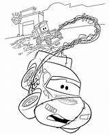 Coloring Tow Mcqueen Mater Cars Characters sketch template