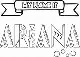 Coloring Pages Baby Girl Names Girls Name Ariana Colouring Print Coloringtop sketch template