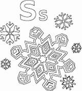Coloring Snowflakes Letter Printable Alphabet Snowflake Pages Bubble sketch template